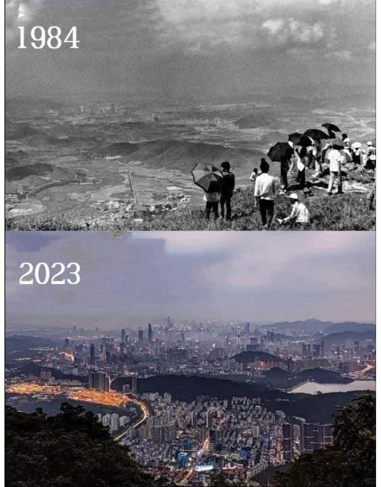 Shenzhen 1984 und 2023 im Vergleich