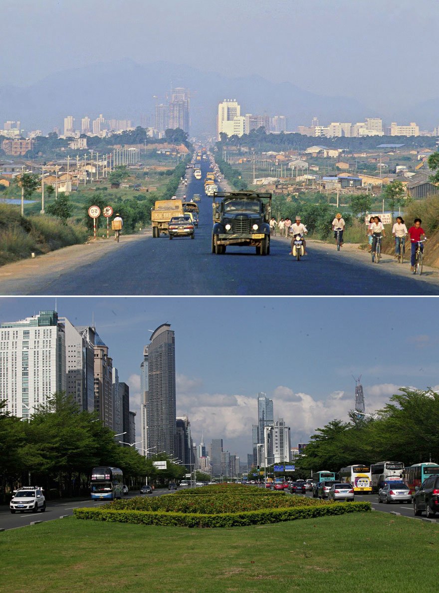 Shenzhen Straße damals und heute